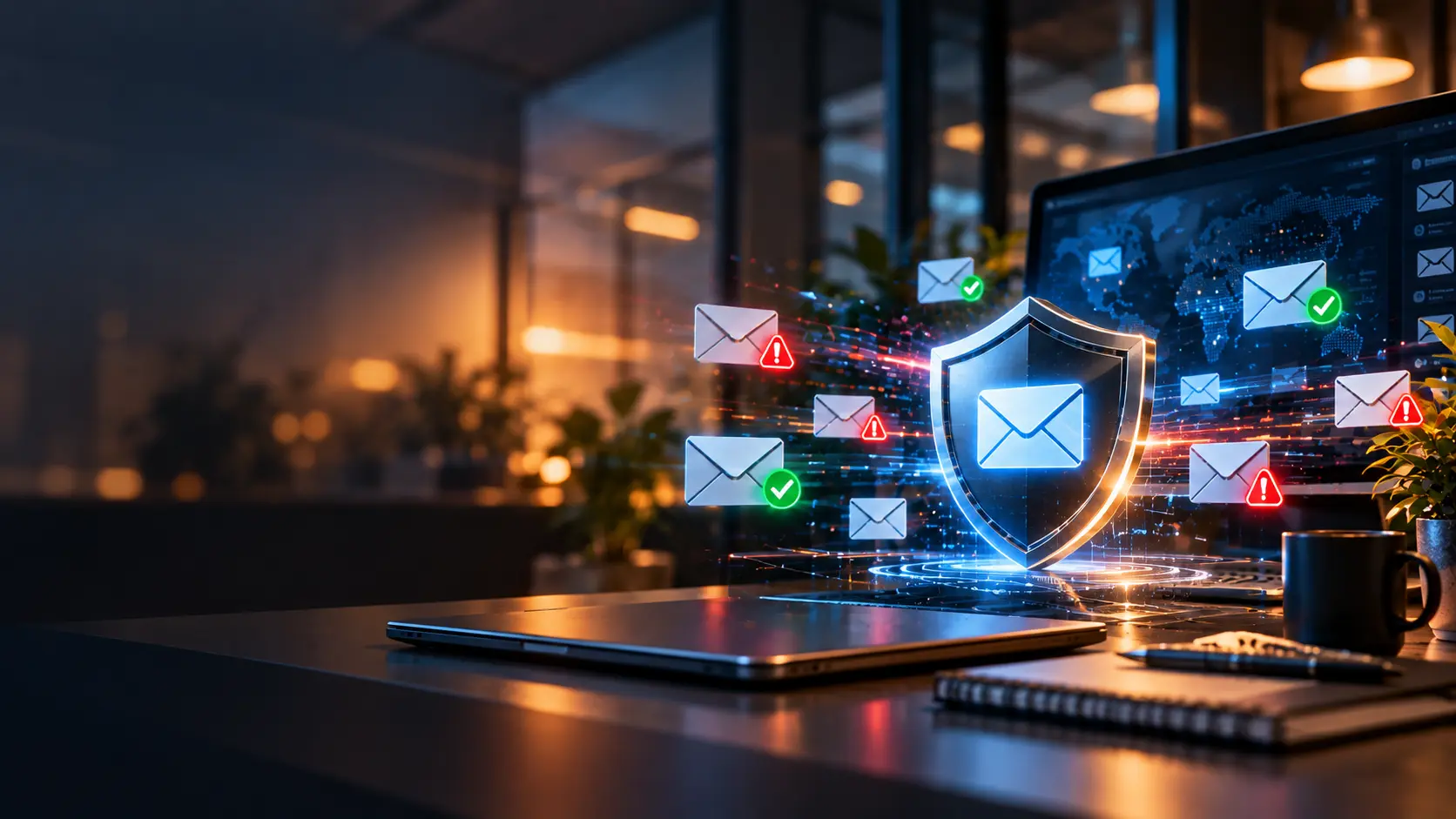 Enterprise email security and audit services protecting business communications from phishing, malicious emails, and email-based security threats.